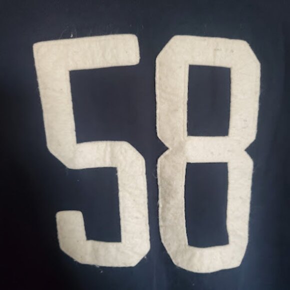 Structure Athletics Football Jersey Dark Blue Cream Numbers Men's Size M Vintage - Picture 6 of 8